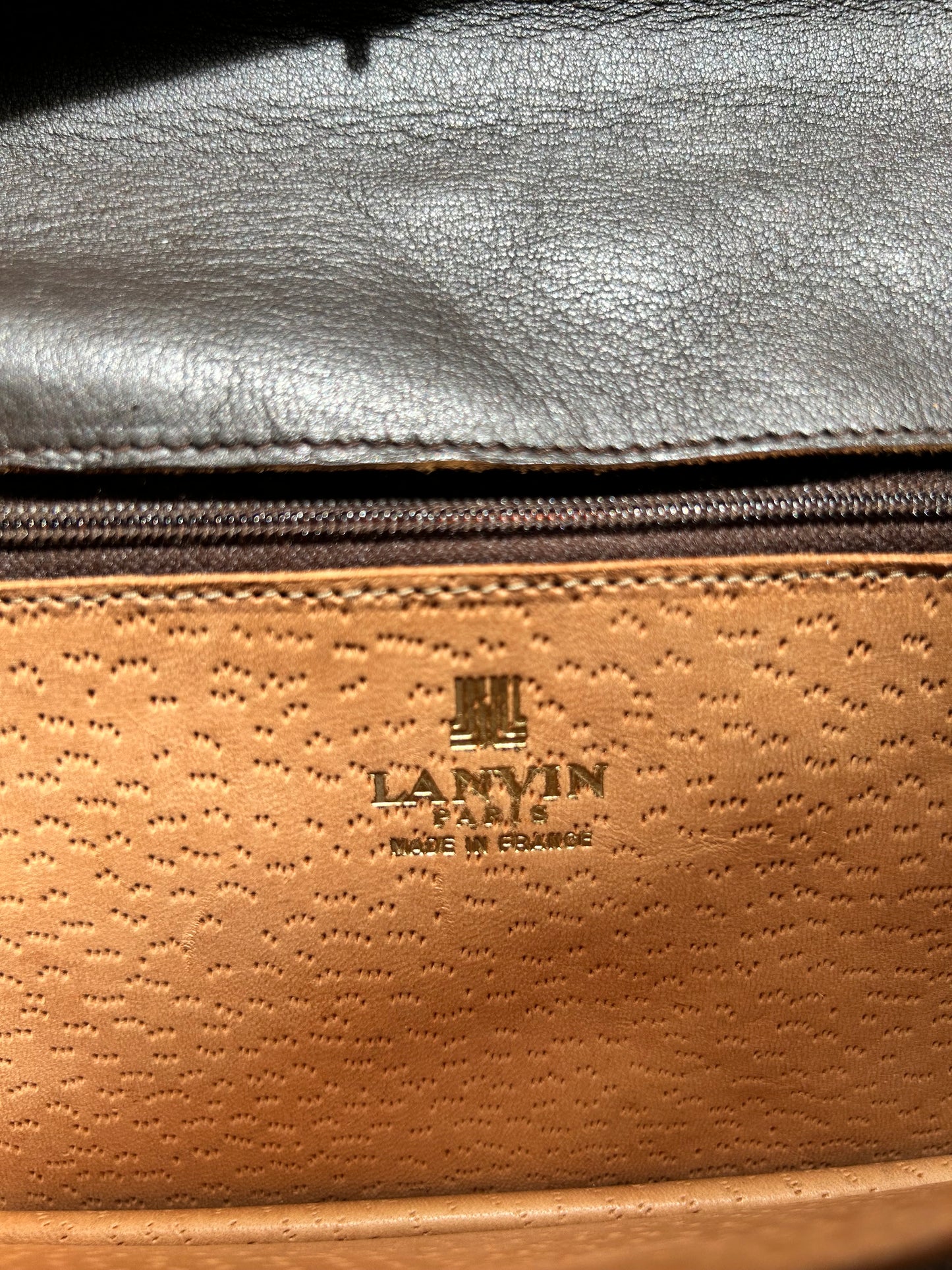 Lanvin Dark Brown Quilted Three-Way Bag