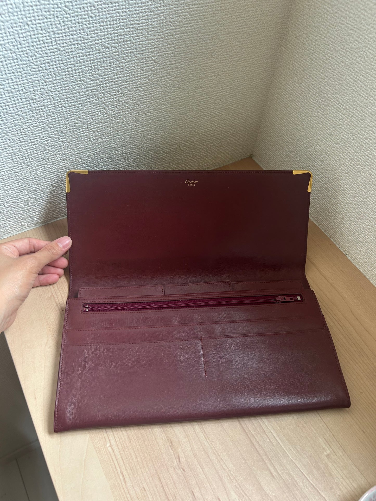 Cartier Must Line Thin Leather Clutch Organizer