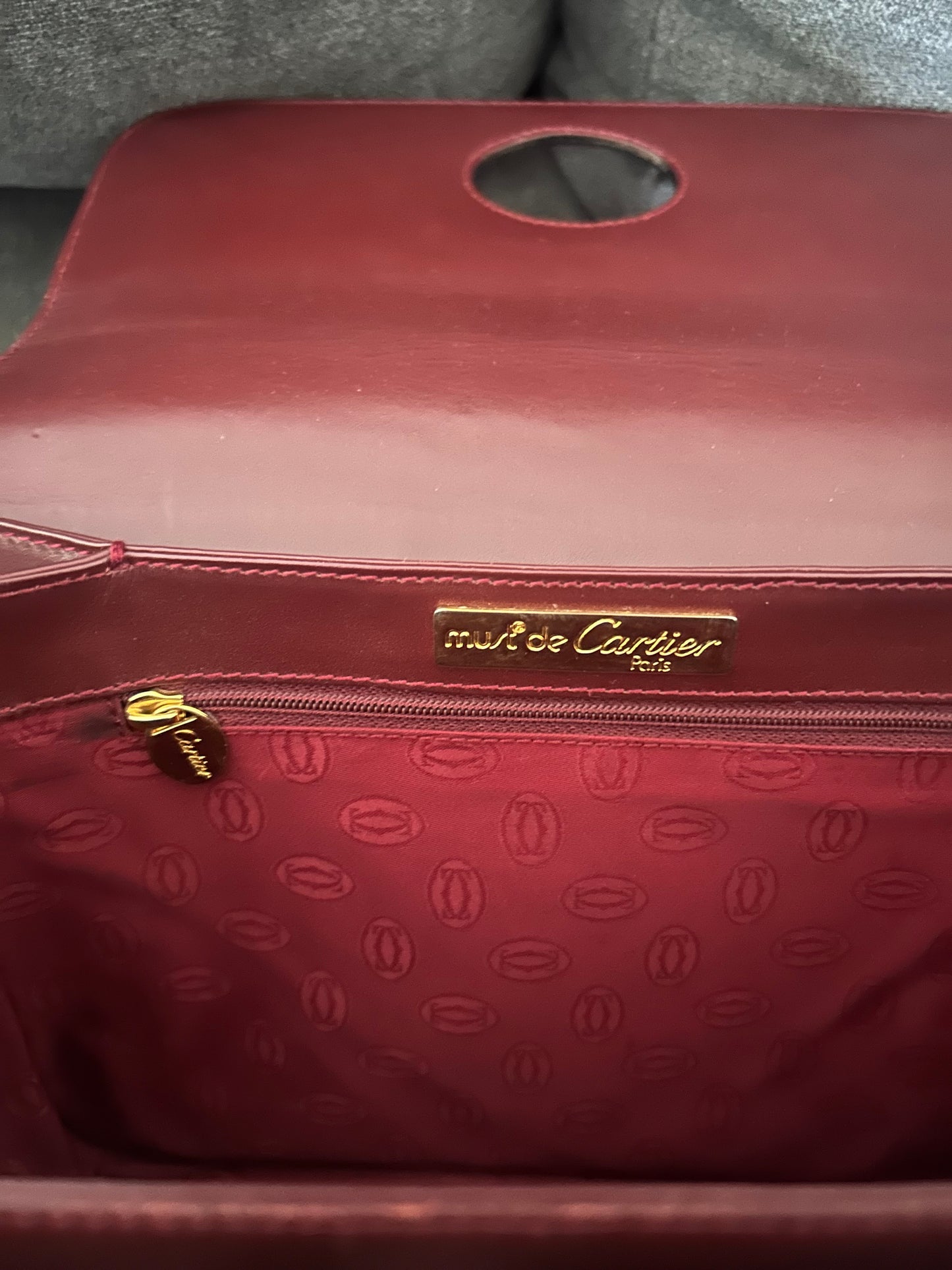 Must de Cartier Bordeaux All Leather Messenger Bag