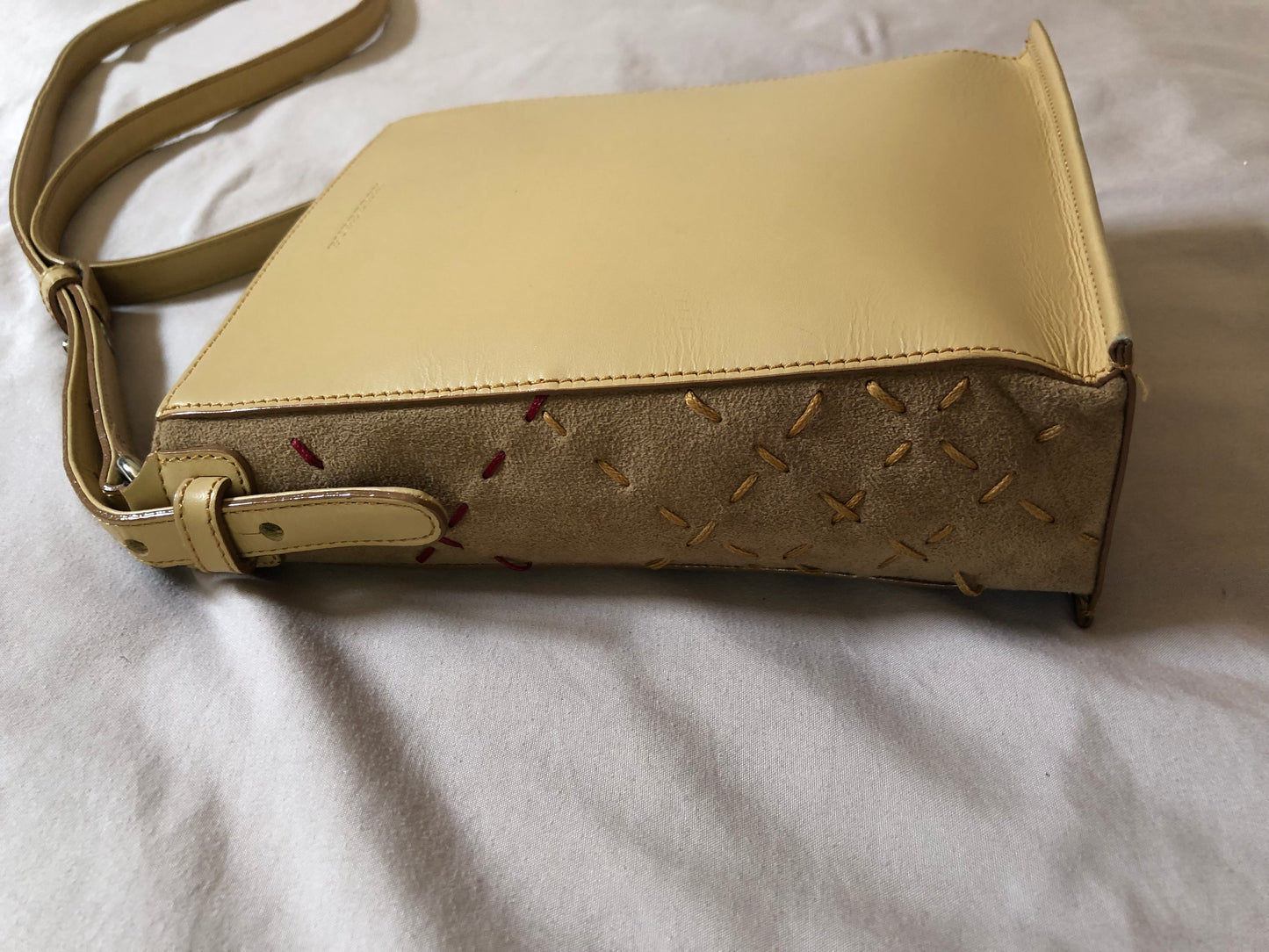 Burberry Leather and Suede Rectangular Shoulder Bag