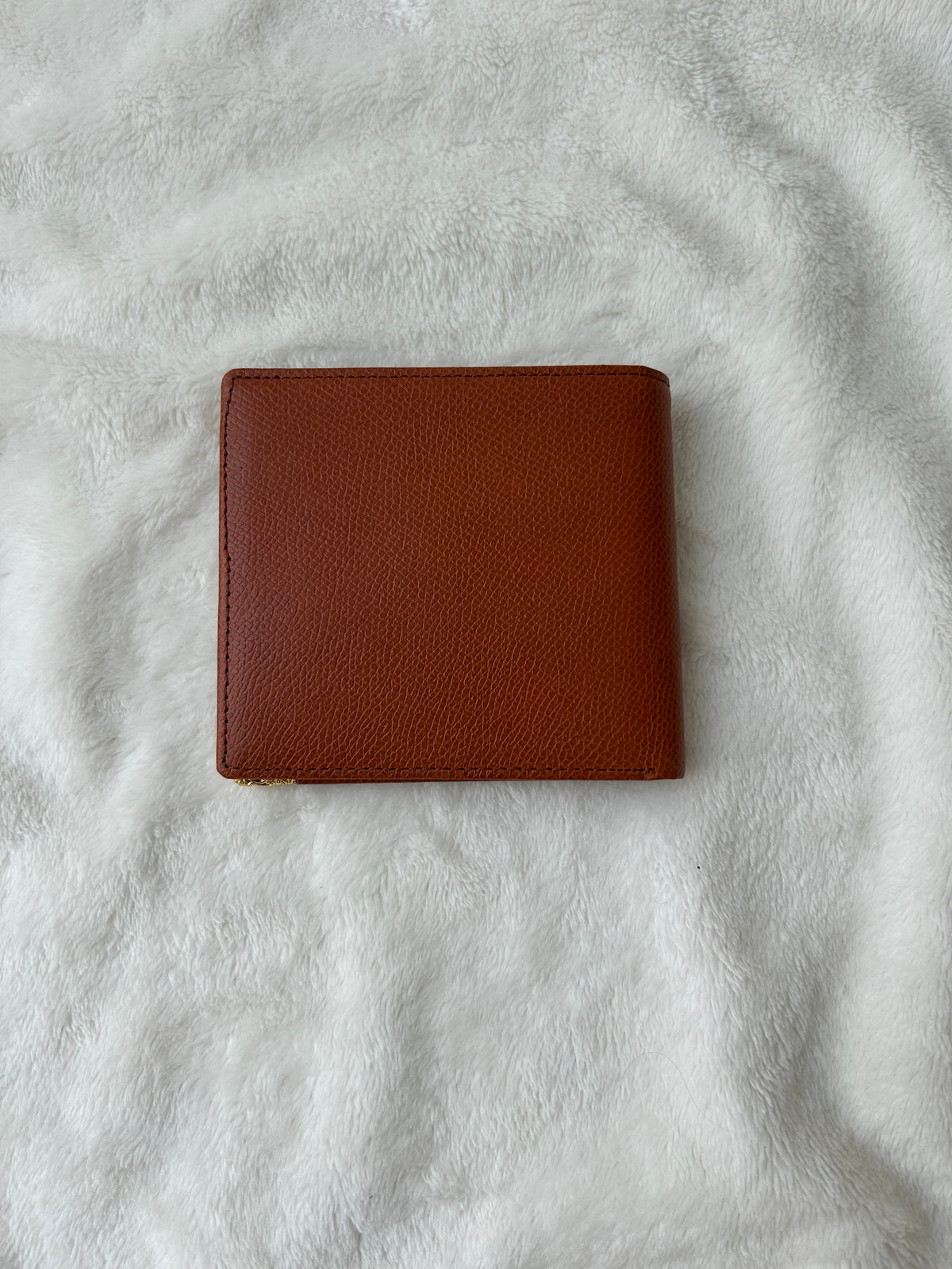 Valentino Garavani Cognac Pebbled Leather Wallet