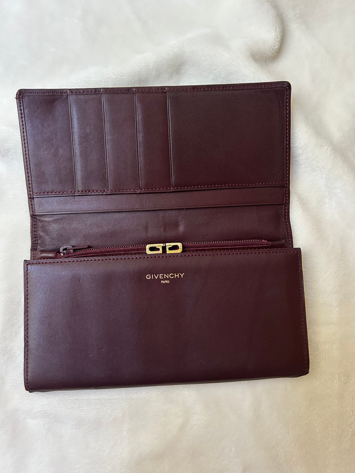 Givenchy Dark Brown Long Wallet with Coin Compartment