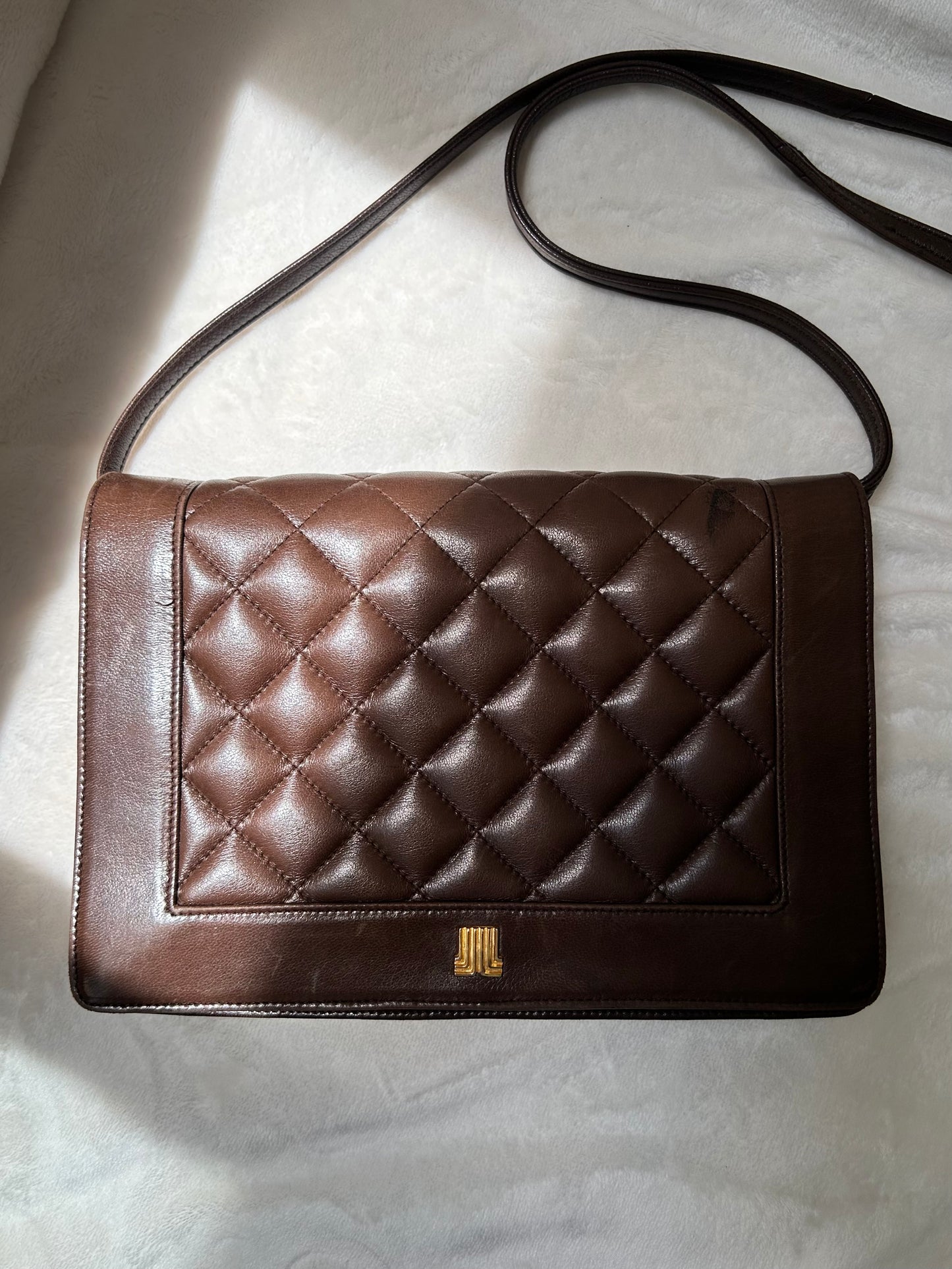 Lanvin Dark Brown Quilted Three-Way Bag