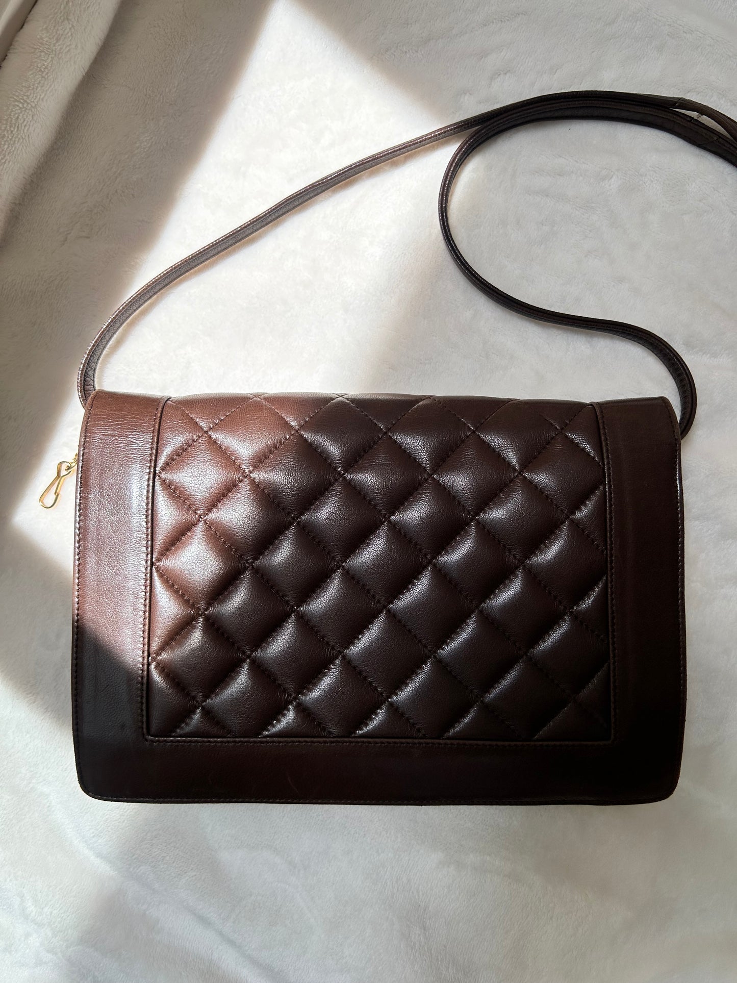 Lanvin Dark Brown Quilted Three-Way Bag