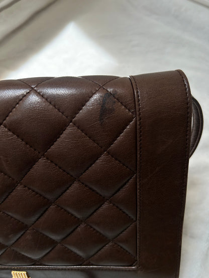 Lanvin Dark Brown Quilted Three-Way Bag