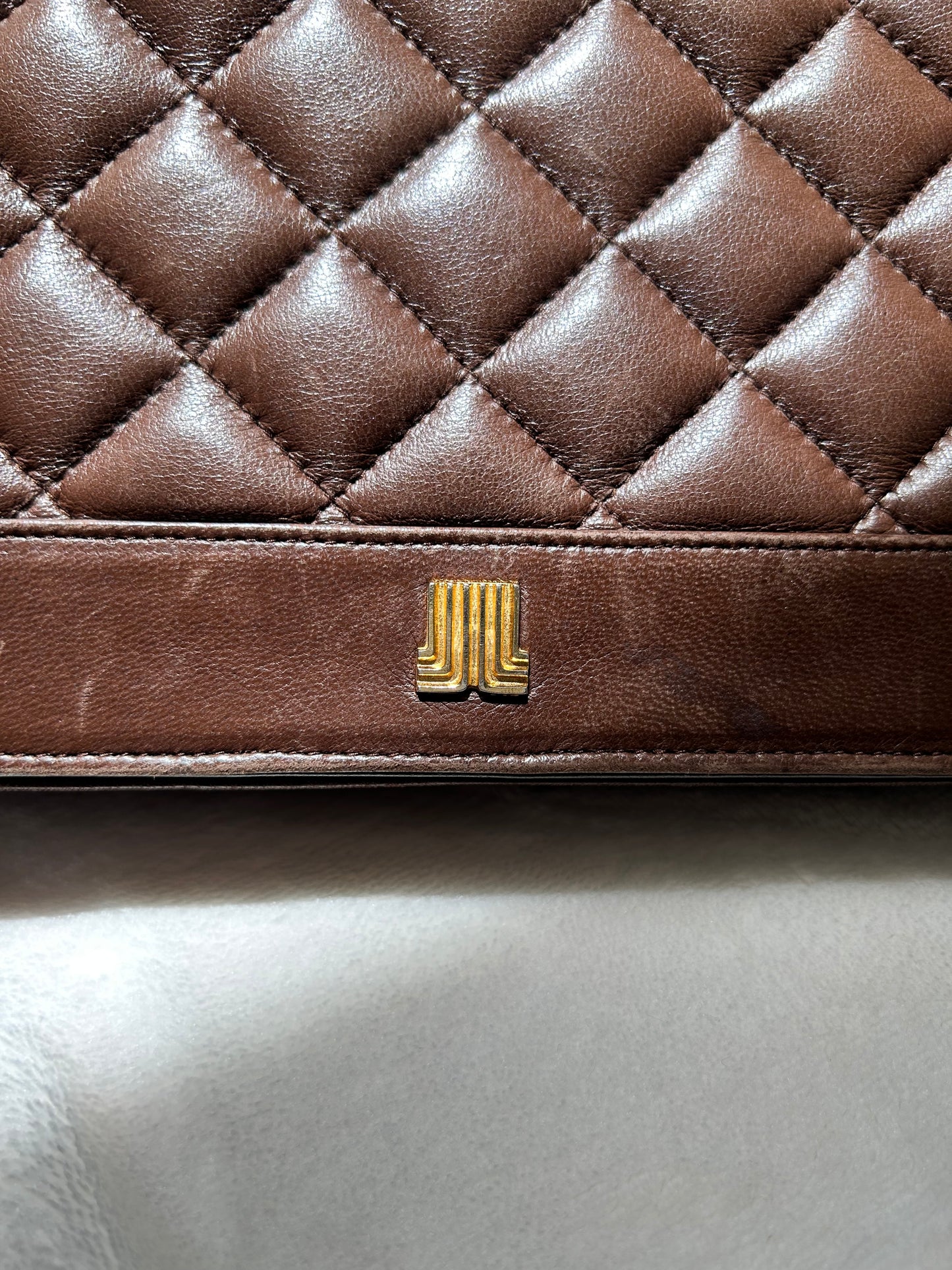 Lanvin Dark Brown Quilted Three-Way Bag