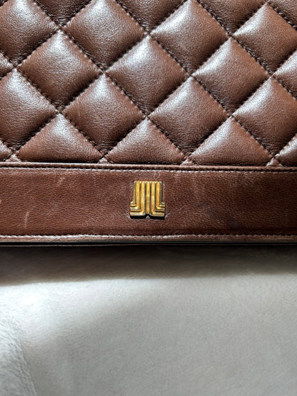 Lanvin Dark Brown Quilted Three-Way Bag