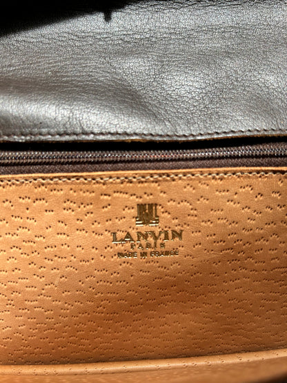 Lanvin Dark Brown Quilted Three-Way Bag