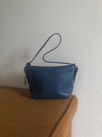 Coach Blue Leather with Silver Tone Hardware Mini Bag