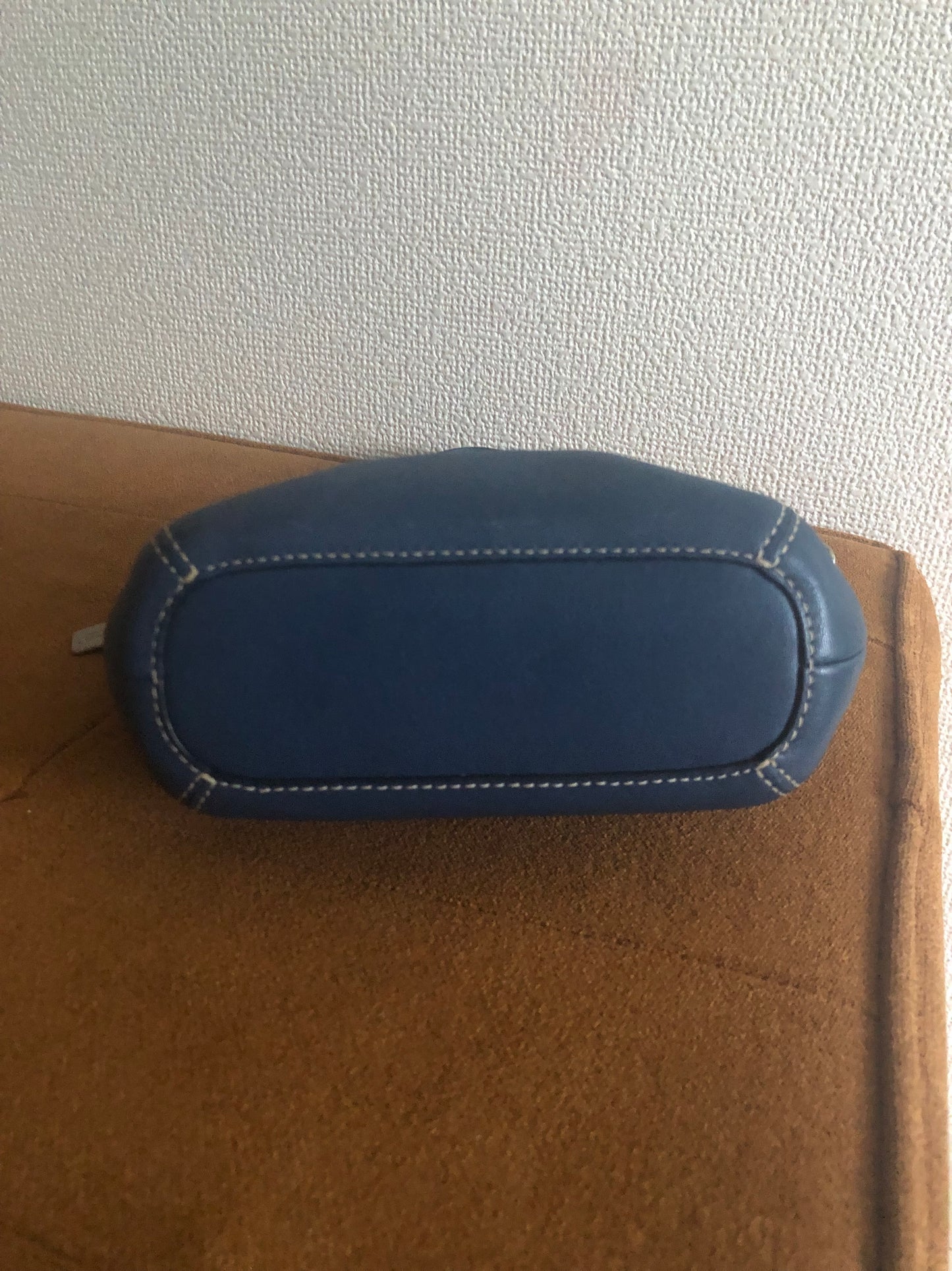 Coach Blue Leather with Silver Tone Hardware Mini Bag