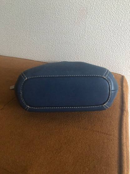 Coach Blue Leather with Silver Tone Hardware Mini Bag