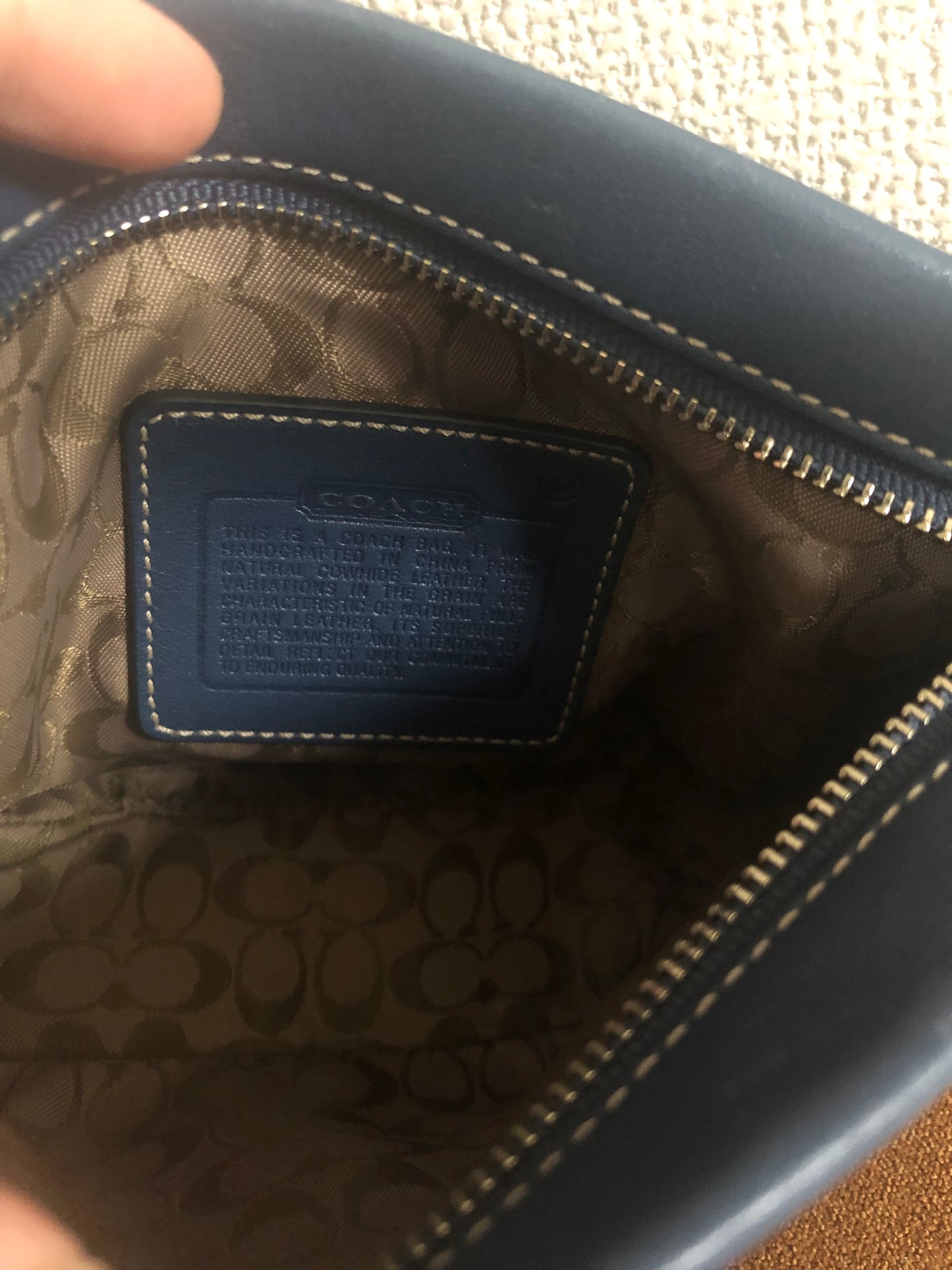 Coach Blue Leather with Silver Tone Hardware Mini Bag
