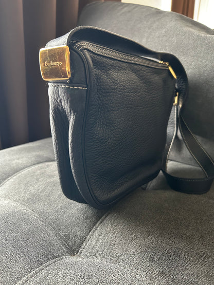 Burberry Pebbled Leather Shoulder Bag