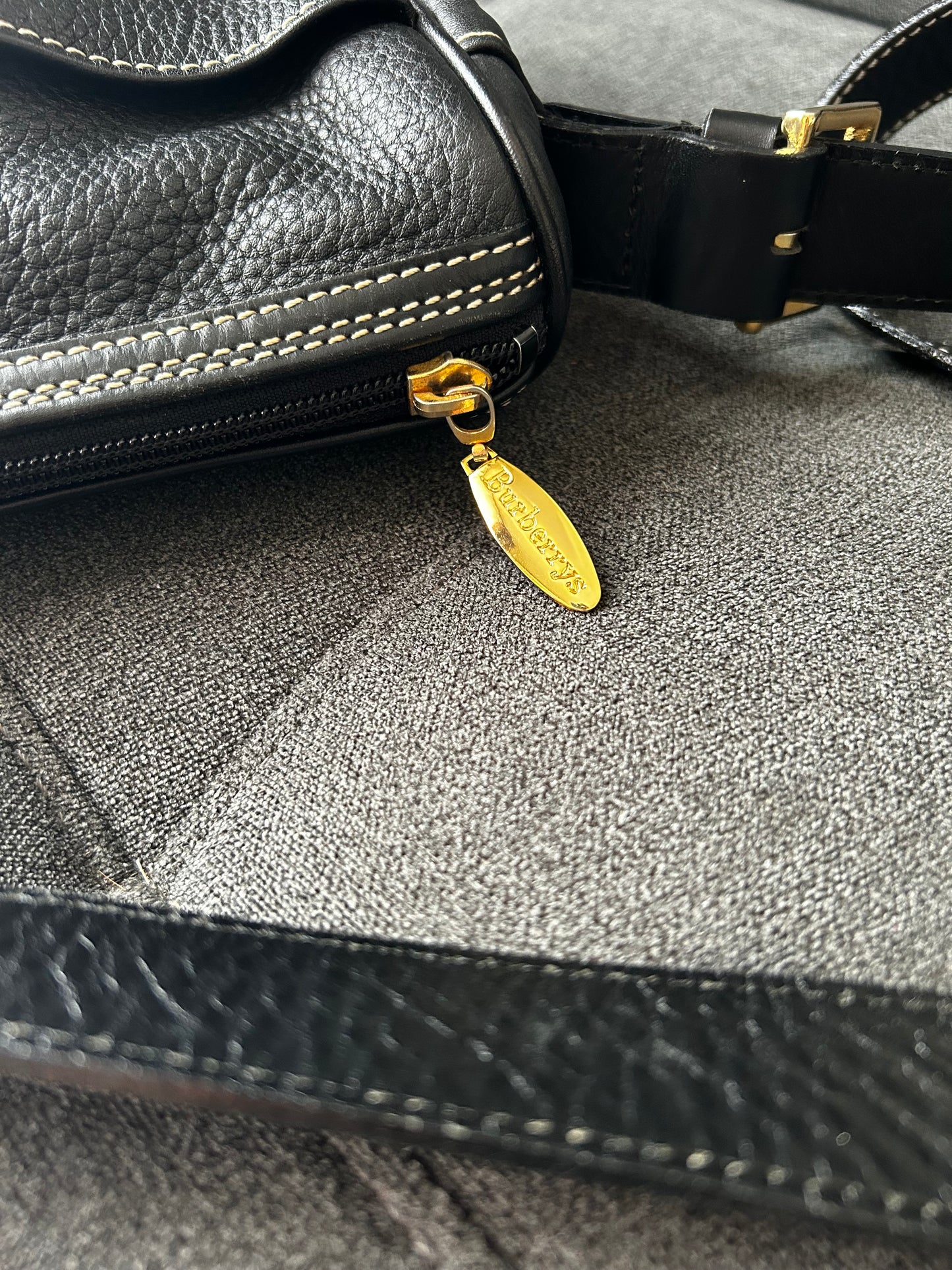 Burberry Pebbled Leather Shoulder Bag