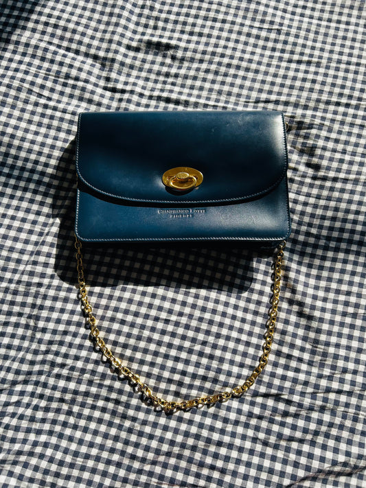 Gianfranco Lotti Navy Chain Bag