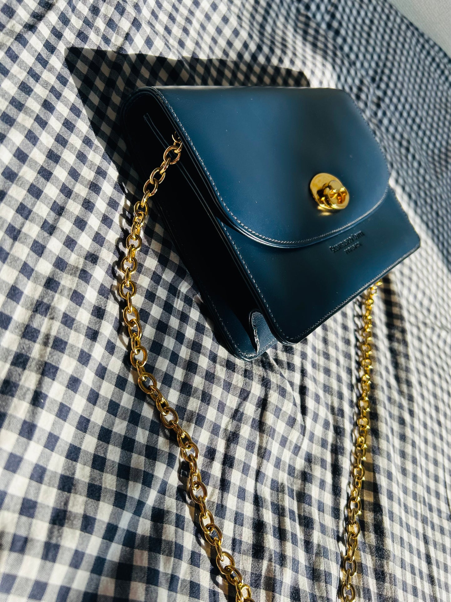 Gianfranco Lotti Navy Chain Bag