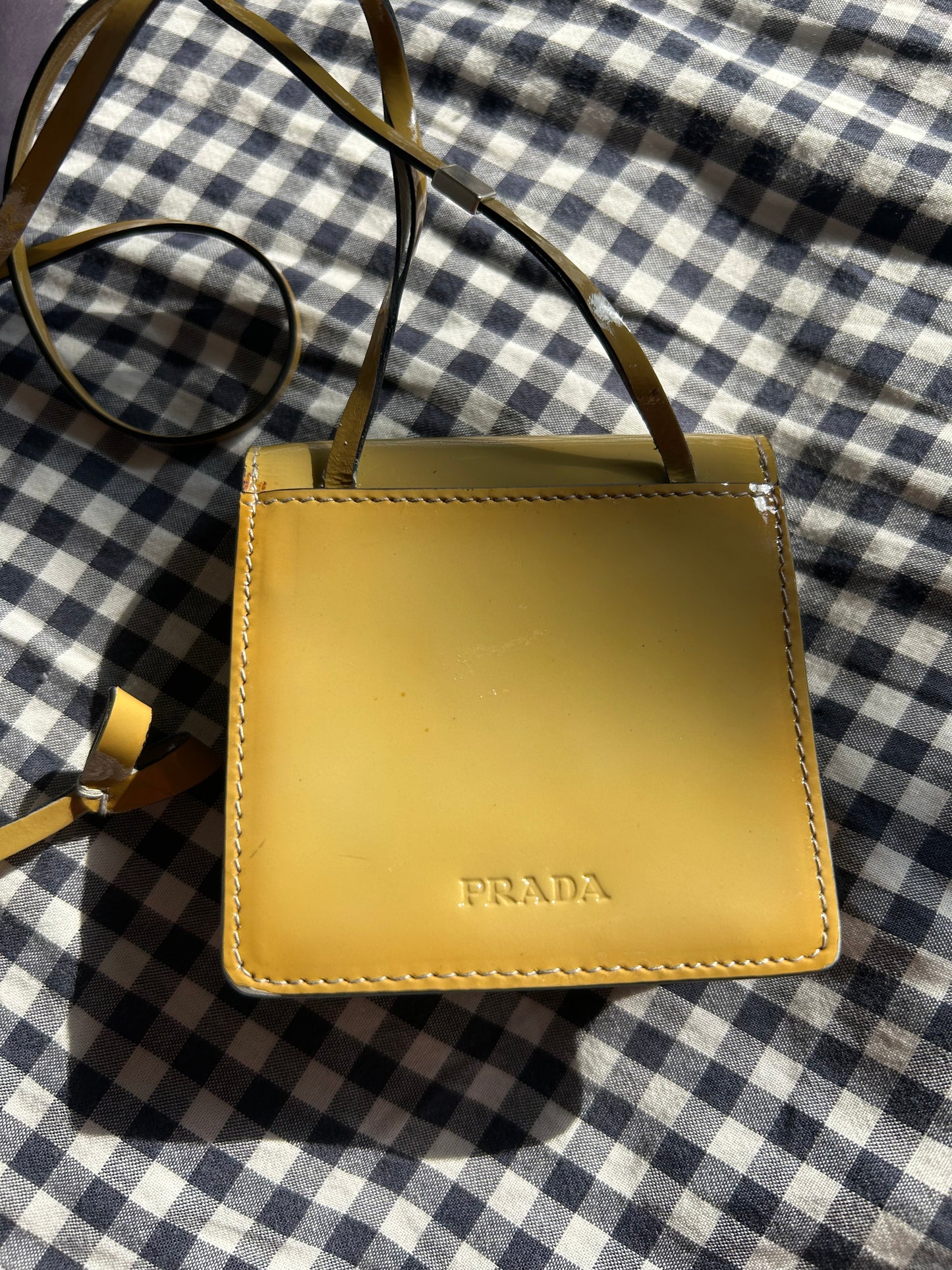 Prada Micro Sling Bag in Patent Leather