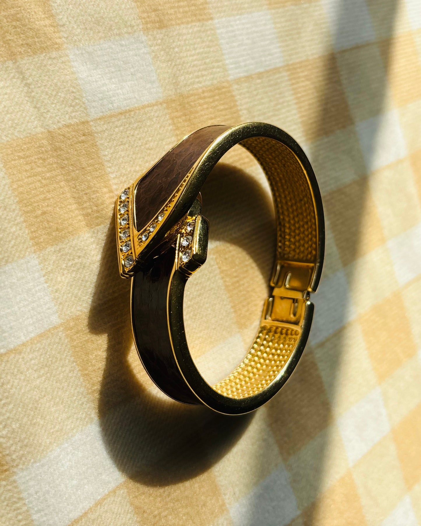 Gres Paris Bangle Watch with Leather Inlay