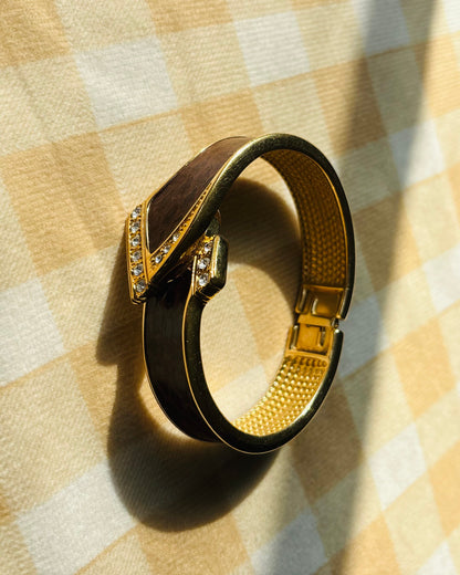 Gres Paris Bangle Watch with Leather Inlay