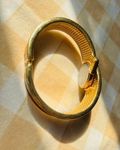 Gres Paris Bangle Watch with Leather Inlay