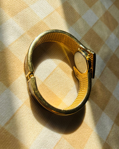 Gres Paris Bangle Watch with Leather Inlay