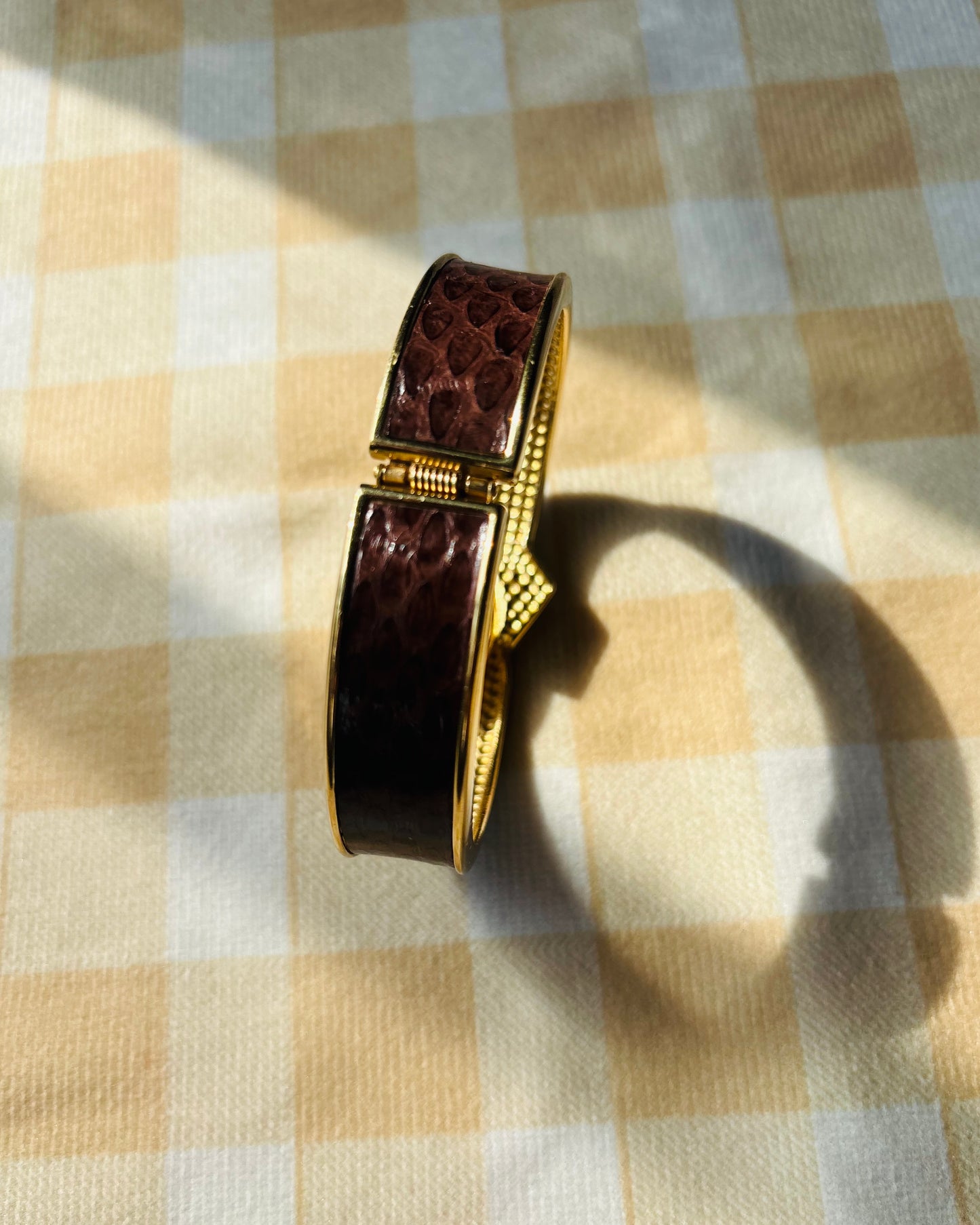 Gres Paris Bangle Watch with Leather Inlay