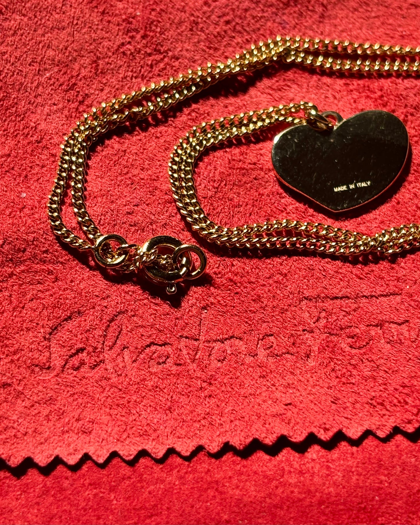 Ferragamo Heart-Shaped Striped Necklace