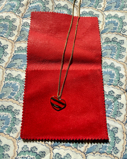Ferragamo Heart-Shaped Striped Necklace