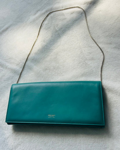 Giorgio Armani Soft Leather Teal Clutch