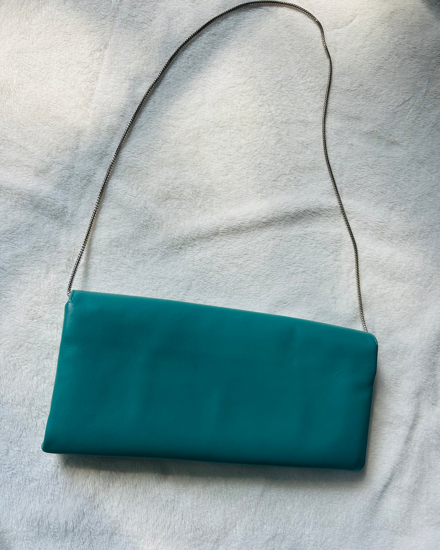 Giorgio Armani Soft Leather Teal Clutch