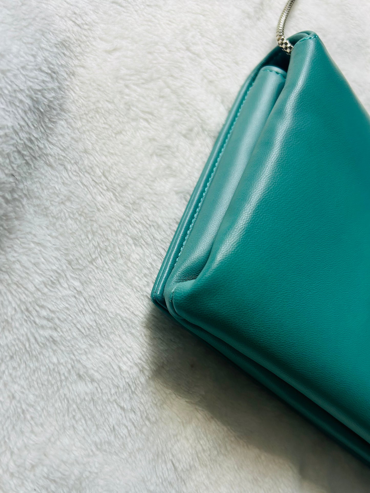 Giorgio Armani Soft Leather Teal Clutch