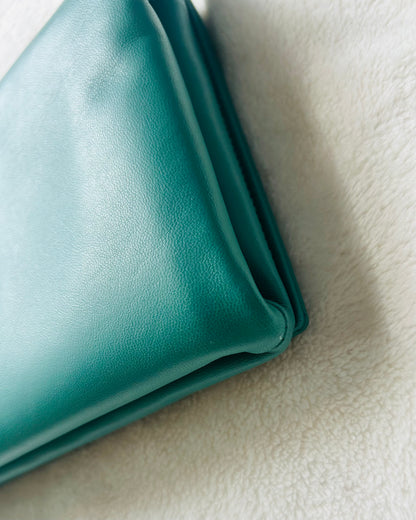 Giorgio Armani Soft Leather Teal Clutch