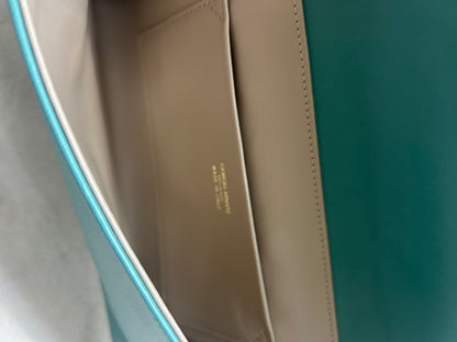 Giorgio Armani Soft Leather Teal Clutch