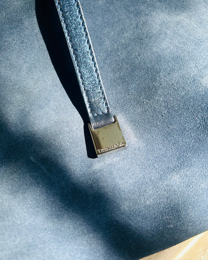 Tiffany and Co. Suede and Metallic Blue Reversible Tote Bag