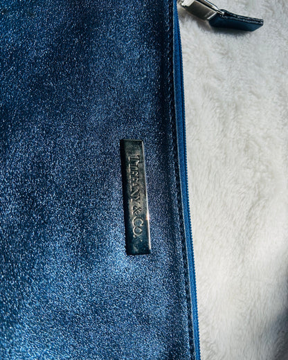 Tiffany and Co. Suede and Metallic Blue Reversible Tote Bag