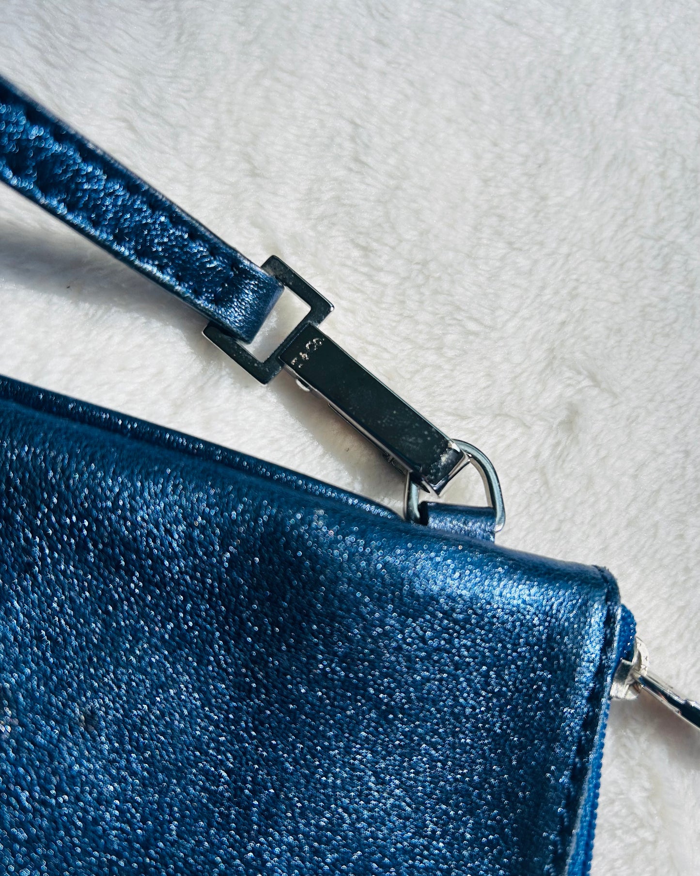 Tiffany and Co. Suede and Metallic Blue Reversible Tote Bag