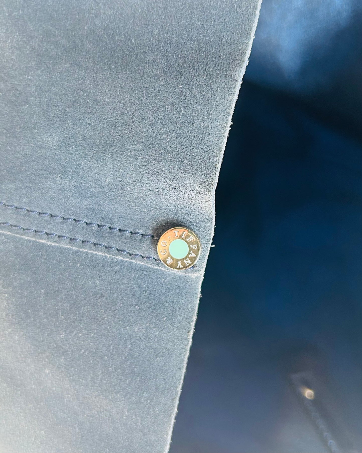 Tiffany and Co. Suede and Metallic Blue Reversible Tote Bag