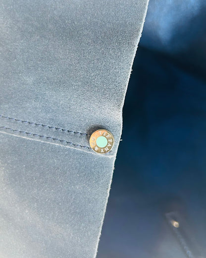 Tiffany and Co. Suede and Metallic Blue Reversible Tote Bag