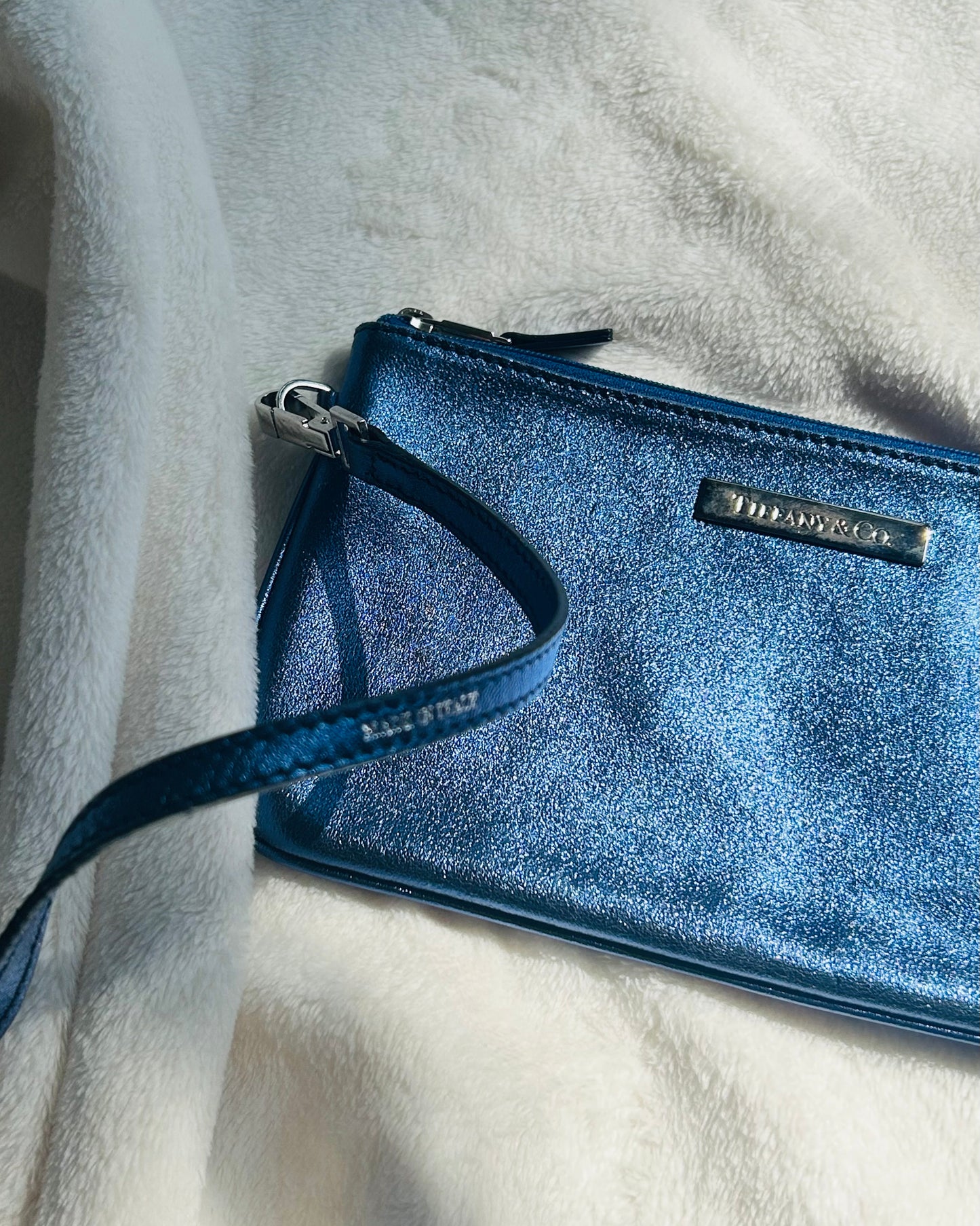 Tiffany and Co. Suede and Metallic Blue Reversible Tote Bag