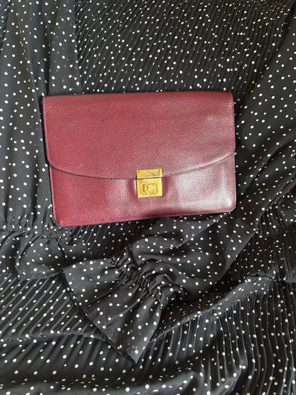 RARE Celine Triomphe Push Lock Clutch