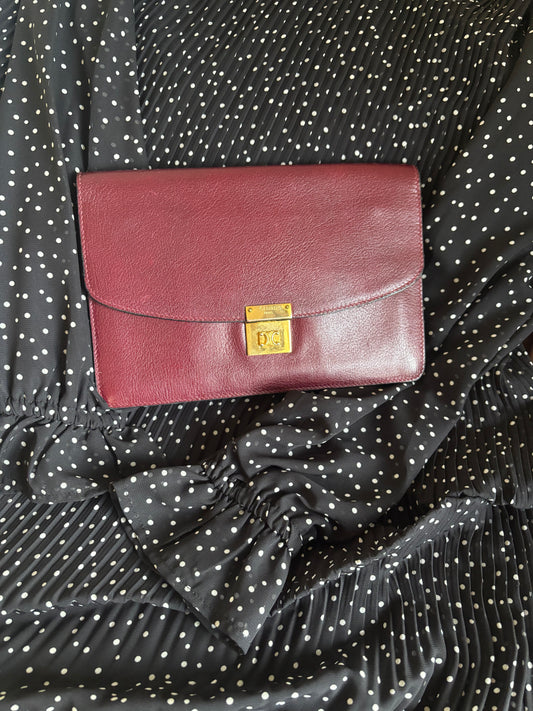 RARE Celine Triomphe Push Lock Clutch