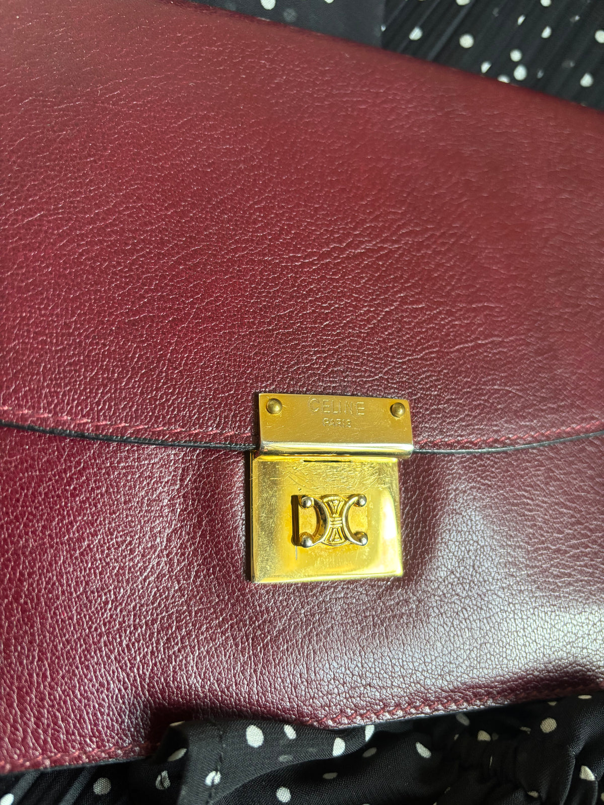 RARE Celine Triomphe Push Lock Clutch