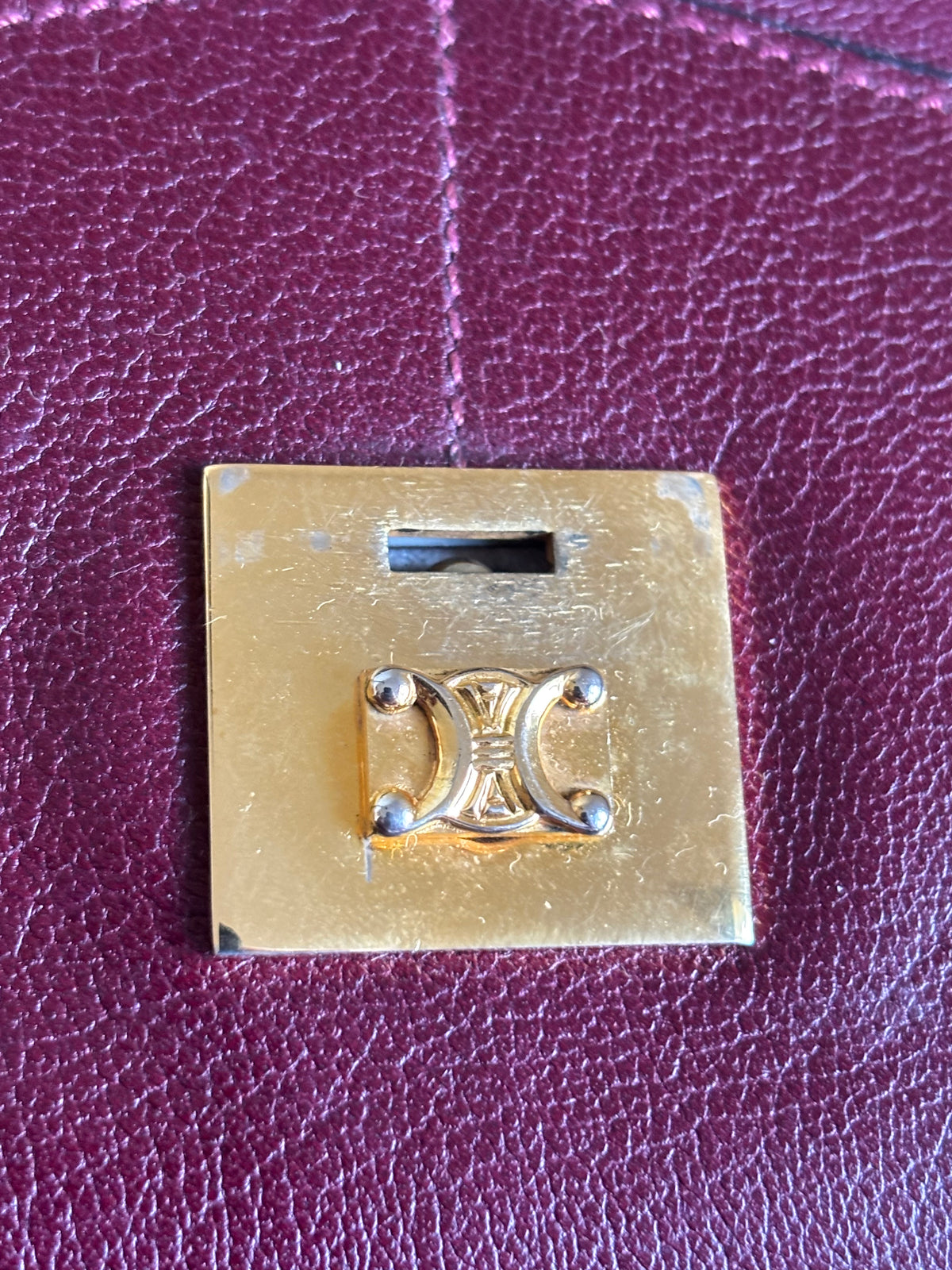 RARE Celine Triomphe Push Lock Clutch