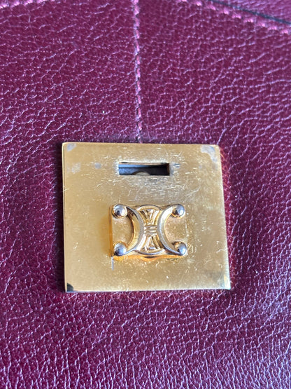 RARE Celine Triomphe Push Lock Clutch