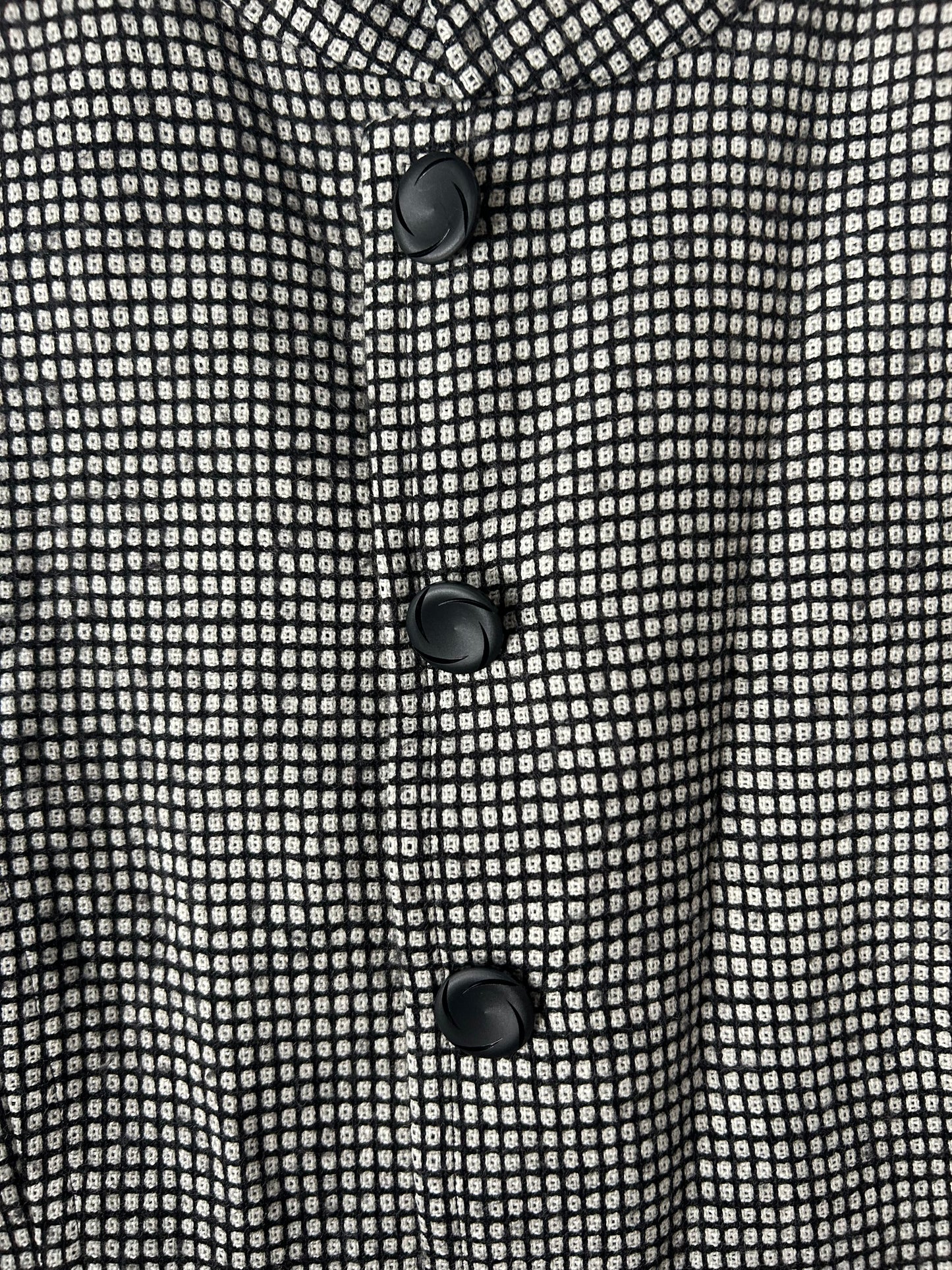 Nina Ricci Chinese Collar Black Geometric Pattern Jacket