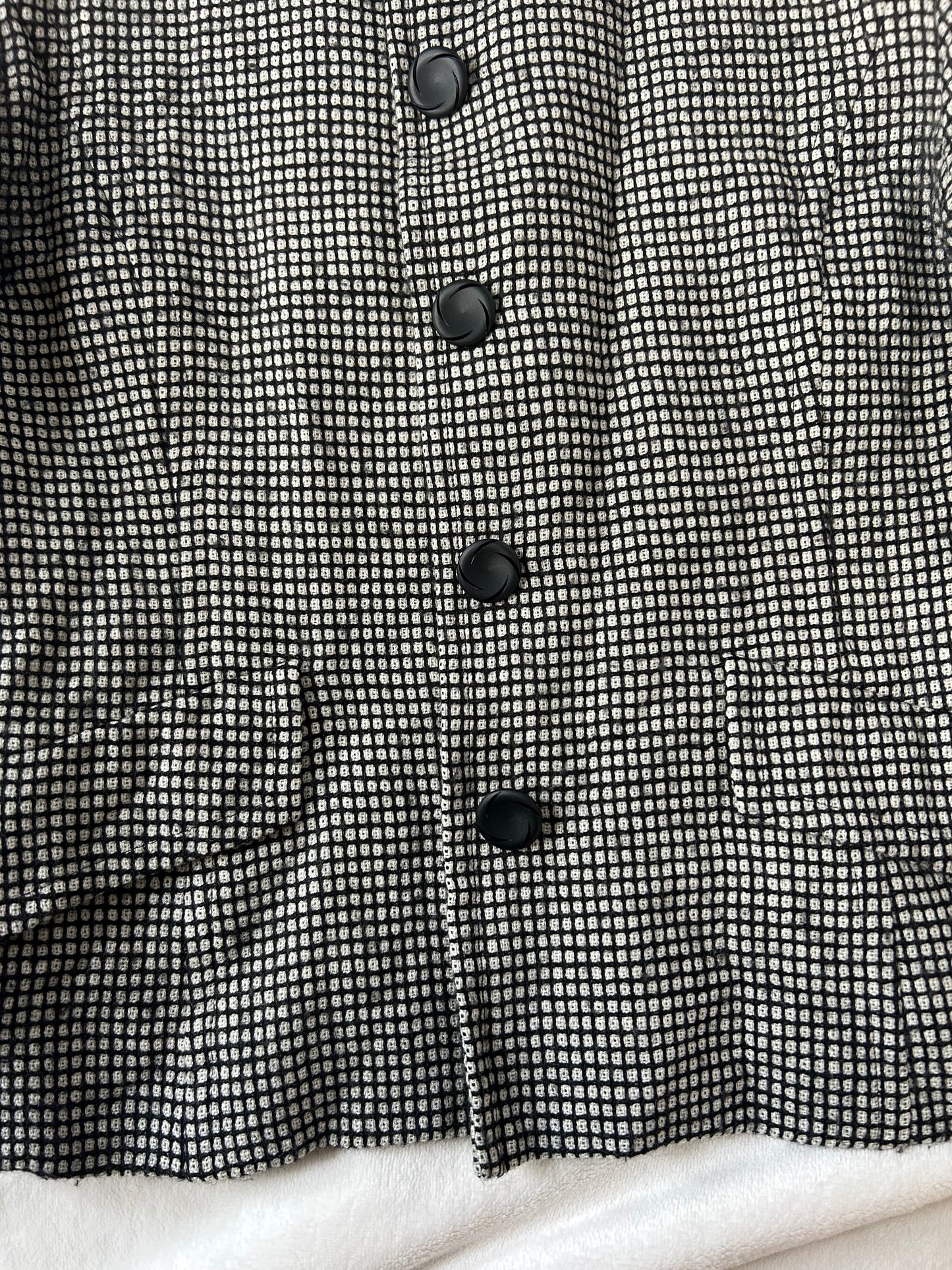 Nina Ricci Chinese Collar Black Geometric Pattern Jacket