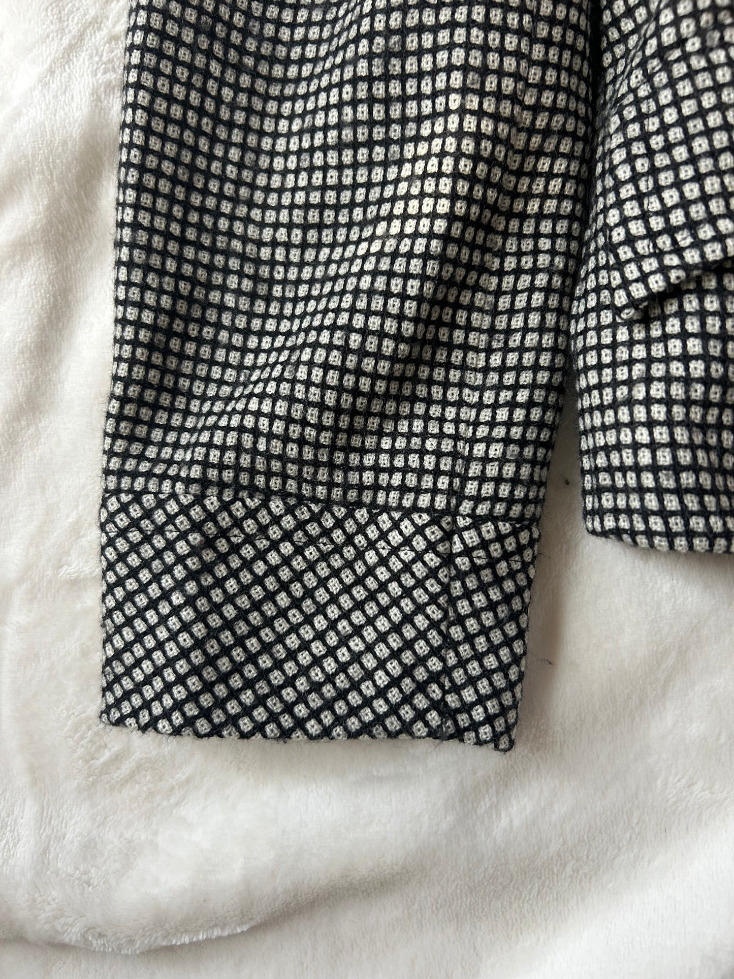 Nina Ricci Chinese Collar Black Geometric Pattern Jacket