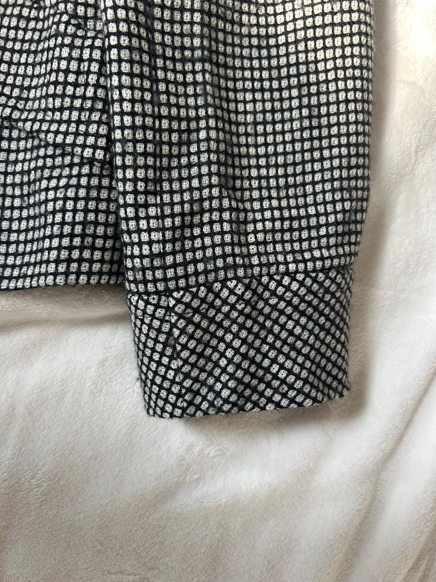 Nina Ricci Chinese Collar Black Geometric Pattern Jacket