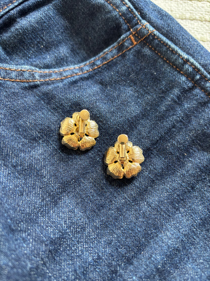 Vintage Floral Clip-on Earrings