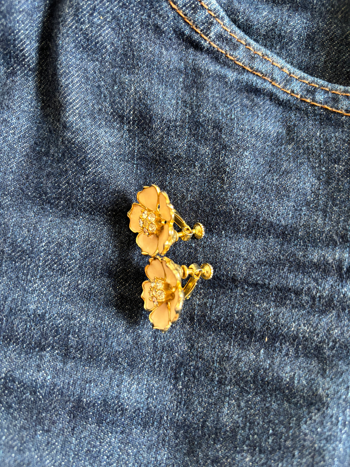 Vintage Floral Clip-on Earrings